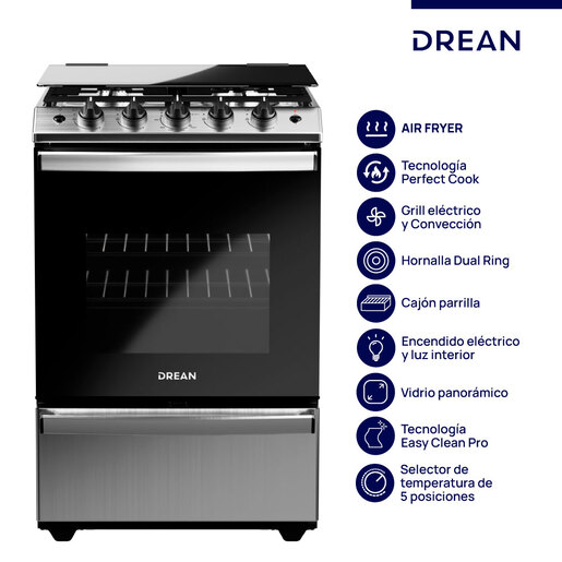 Cocina 4 Horn. 55 cm C/AIR FRYER CD5617AI Inox