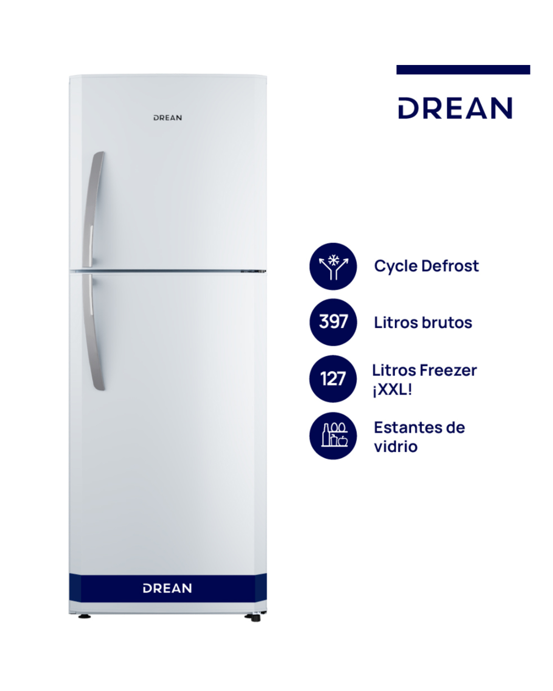 Heladera Ciclica HDR400F30B Blanca 397 Lts