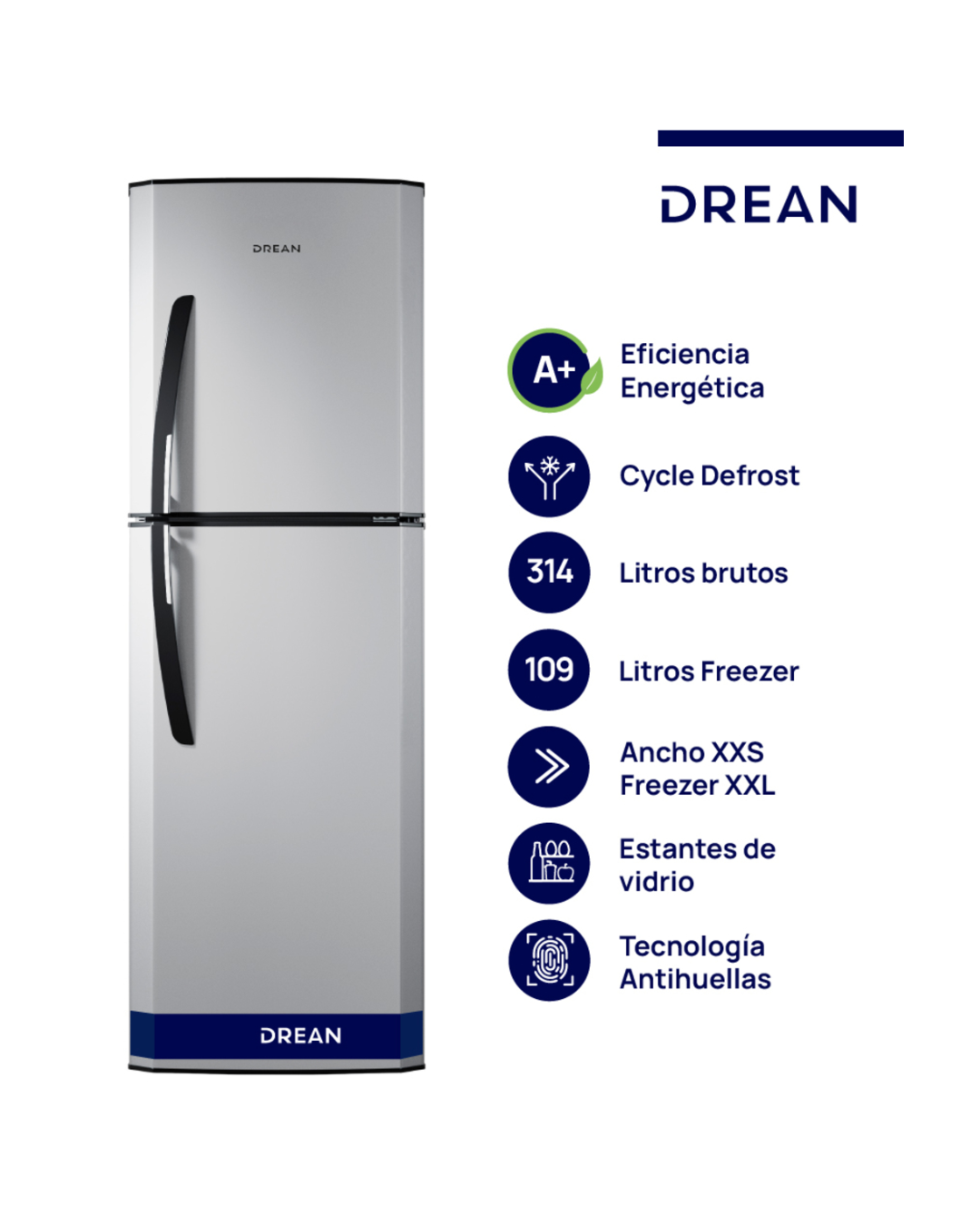 Heladera Ciclica HDR320F00S Silver 314 Lts
