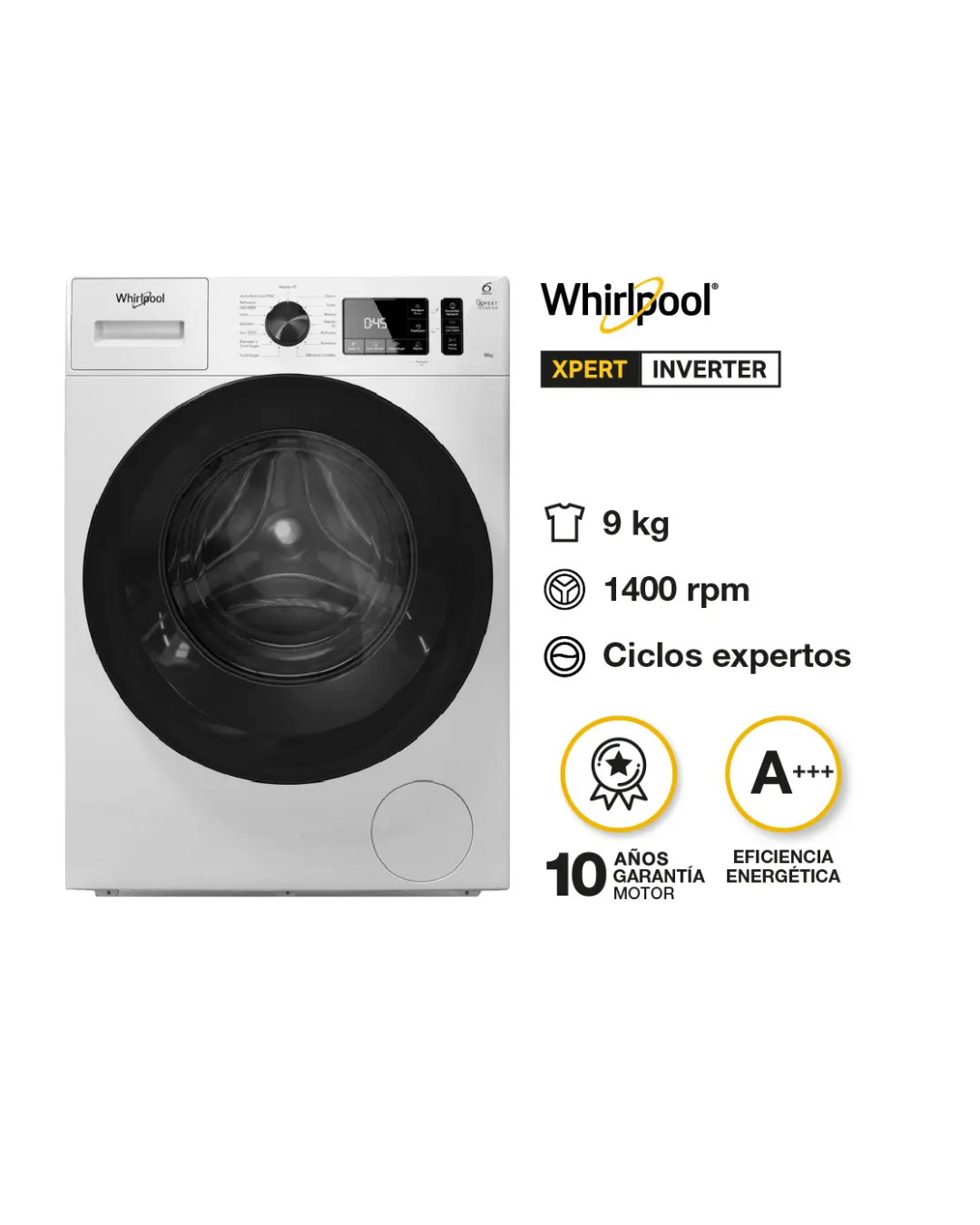 Lavarropa WNQ90AB 9Kgs Blanco 1400rpm.