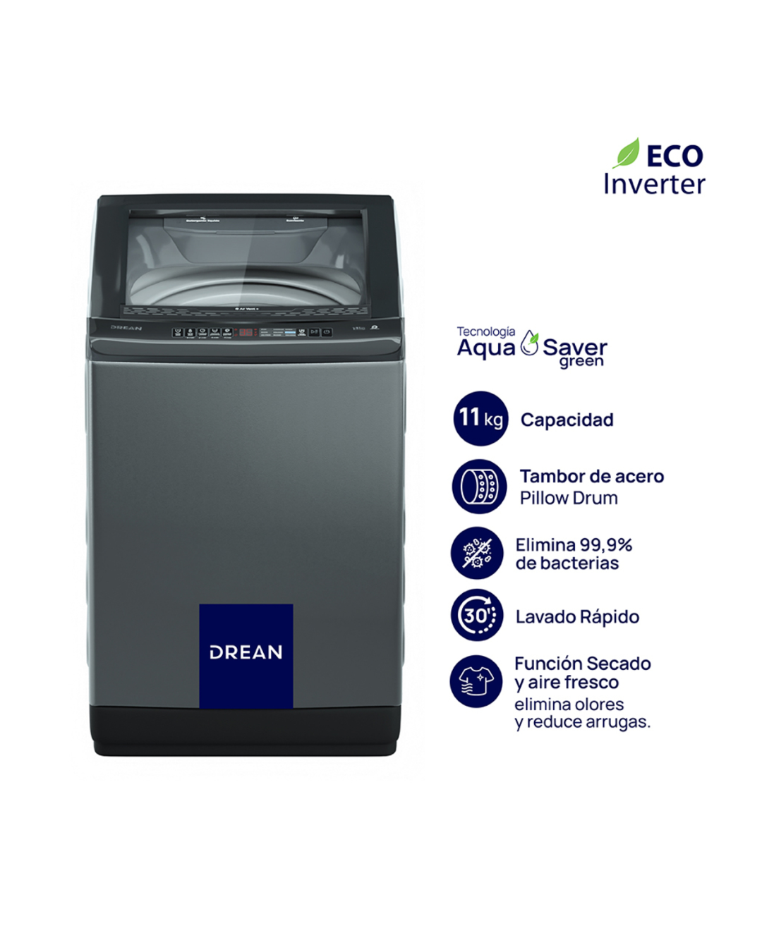 Lavarropa Carga Superior 11 Kg 700 rpm LPDR1165LG
