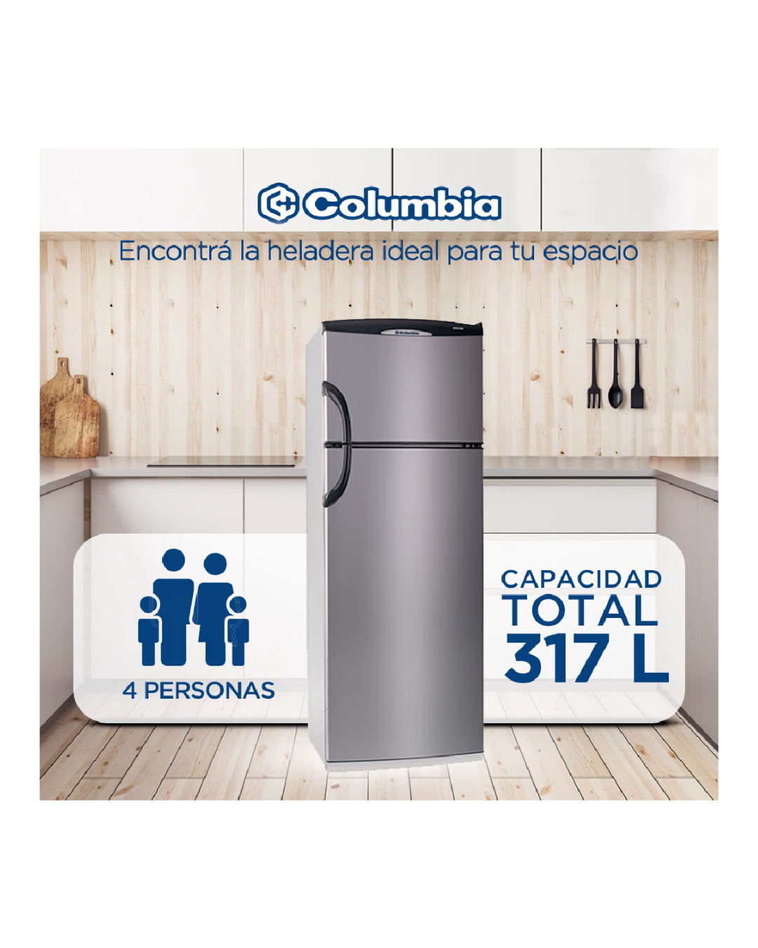 Heladera CHDP 32/7 Con Freezer 316 Lts. PLATA