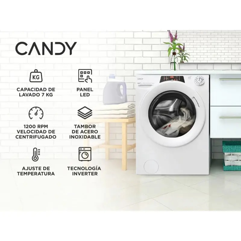 Lavarropa 7 Kg 1200rpm RO1274DWMT Inverter Blanco
